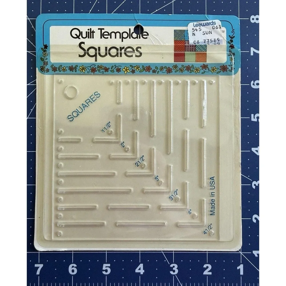 Collins Quilt Template Squares Plastic Quilting Tool New Open Vintage